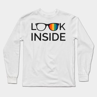 Rainbow Gay Glasses Long Sleeve T-Shirt